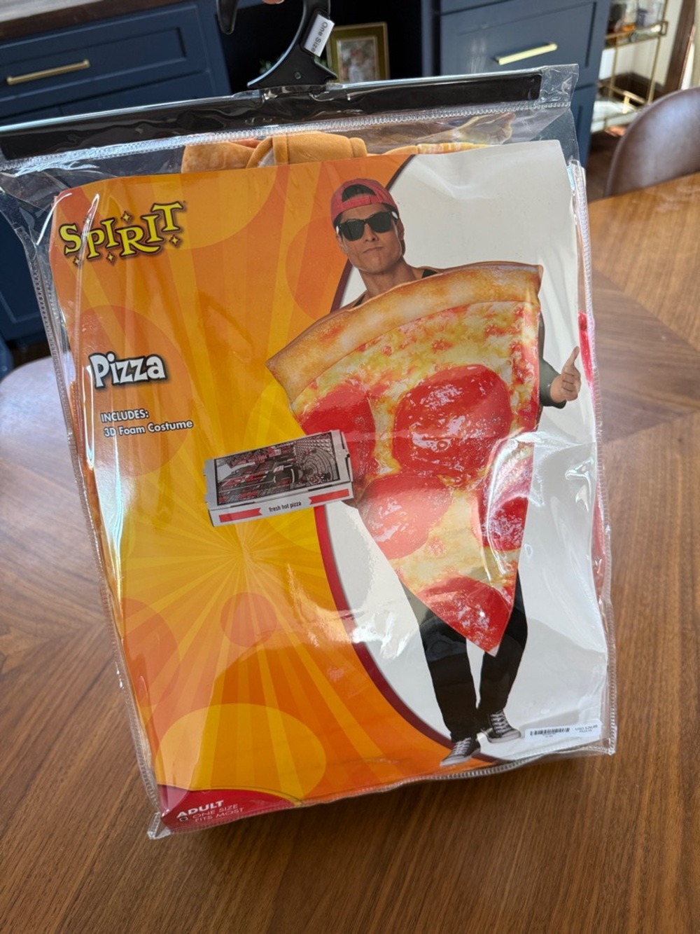 Spirit Halloween Pizza Slice Costume in Red, Yellow, Cream. Like new